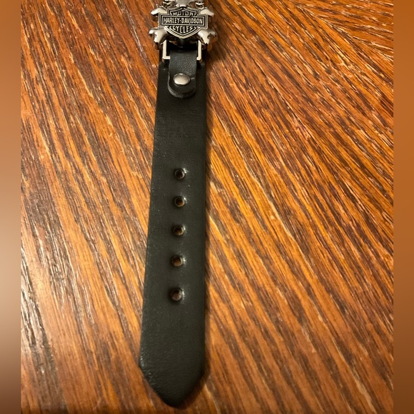 🏍🇺🇸Harley-Davidson Motor Cycles Black Leather Skull & Crossbones Bracelet! - Picture 13 of 16